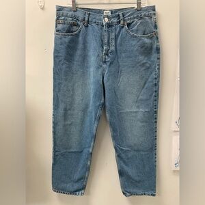 BDG NEW Light Blue Relaxed Men's Jeans DAD Slim Tapered Leg Cropped 36W 32L